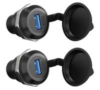 Greluma 2 Pièces Coupleur de Montage de Panneau USB 3.0, Adaptateur de Connecteur USB A Femelle à Femelle avec Chapeau anti - poussière