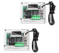 Greluma 2 Pièces Module de Contrôleur de Température avec Boîtier,Module de Thermostat Numérique à Affichage XH W1209 avec Sonde NTC Etanche