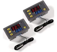 Greluma 2 Pièces Régulateur de température numérique W3230 AC 110 V-220 V, interrupteur de commande de thermostat à affichage LED 20 A avec sonde de capteurs NTC 10 K, plage de -50 ℃ à 110 ℃
