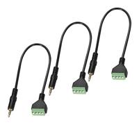 Greluma 3 Pcs Adaptateur de câble d'enceinte 3,5 mm (30 cm), Jack stéréo TRRS mâle 4 pôles 1/8" vers connecteurs à vis