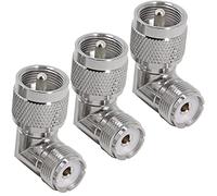 Greluma 3 Pcs connecteur coaxial RF UHF mâle à Femelle, Adaptateur à Angle Droit PL259, coude à 90 degrés pour antenne Radio CB Jambon, câble coaxial