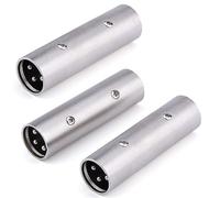 Greluma 3 Pièces Adaptateur de Changement de Genre XLR vers XLR,coupleur de connecteur XLR mâle vers mâle 3 Broches Compatible avec Microphone,mélangeur