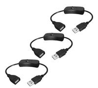 Greluma 3 Pièces Câble USB Mâle à Femelle avec Interrupteur Marche/Arrêt, Interrupteur à Bascule Intégré D'extension USB pour Enregistreur de Conduite, Lampe de Bureau LED, Ventilateur USB, Bandes LED
