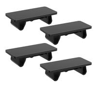 Greluma 4 Pcs Couvercle de panneau d'interrupteur à bascule, ABS noir, rectangulaire, vierge, à clipser, support de remplissage