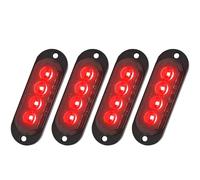 Greluma 4 pcs rouge feux de gabarit à led pour remorque,12v-24v 4 leds feux de position latéraux,Imperméable montage en surface eclairage avant arrière pour camion tracteur moto van rv