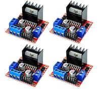 Greluma 4 pièces L298N Module de carte de contrôleur d'entraînement de moteur double pont en H DC pas à pas Compatible avec Arduino