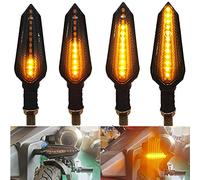 Greluma 4 Pièces Moto 12 LED Clignotants Indicateurs Ambre Clignotant Voyant Circulant Indicateurs De Moto Étanche (Nouvelle Version)