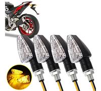 Greluma 4 Pièces Moto 15 LED Clignotants Indicateurs Ambre Clignotant 12V Mini Clignotant Étanche pour Moto (Nouvelle Version)