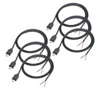 Greluma 6 Pcs Câble d'extension à 2 fils Micro USB Mâle de 1 m, 12 V 3 A, 2 Broches, Micro USB, Fil nu, extrémité ouverte