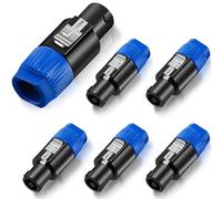 Greluma 6 Pièces Fiches de Haut-Parleur Audio,Prise de Haut-Parleur 4 pôles Twist Lock Compatible avec Neutrik Speakon NL4FC,NL4FX,NLT4X,NL2FC