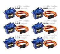Greluma 6 Pièces Micro Servo Moteur, Mini Servo 9g Servo Kit Compatible avec RC Hélicoptère Avion Voiture Bateau Robot Contrôle