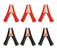 Greluma 6 Pièces Pinces Crocodiles de Batterie de Voiture de 90mm de Long, Pinces de Batterie isolées 100A, Pinces de câble de Cavalier en cuivre pour Bateau de véhicule de Camion de Voiture