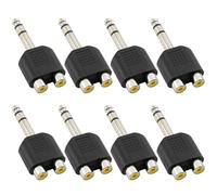 Greluma 8 pièces Adaptateur Prise mâle stéréo 6,35 mm vers Double RCA Femelle, Prise Jack mâle TRS 1/4" vers Double Prise répartiteur Audio Femelle RCA
