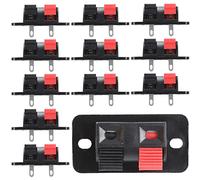 Greluma Lot 12 blocs jonction haut-parleur 2 voies, connecteur plaque bande bornier, clip connexion ressort haut-parleur, libération poussée