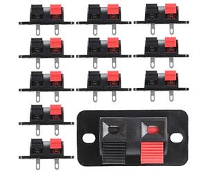 Greluma Lot 12 blocs jonction haut-parleur 2 voies, connecteur plaque bande bornier, clip connexion ressort haut-parleur, libération poussée