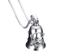 Gremlin Bells pour motos, ange gardien de cloche de moto | Cloche Gremlin de crâne polyvalente avec collier - Guardian Bells For Bikers, Biker Bell Charm pour orne les portes, vélos, portes de maison,