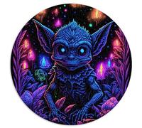 Gremlin of The Woodsf Puzzles pour Adultes 1000 Jouets Puzzle Rond | Puzzles Puzzles en Carton 26,5x26,5 Pouces