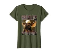 Gremlins Nous Sommes de Retour T-Shirt, Femme, Olive, L