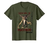 Gremlins There Will be Mayhem T-Shirt, Enfant, Olive, 2 Ans