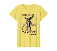 Gremlins There Will be Mayhem T-Shirt, Femme, Citron, XS
