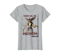 Gremlins There Will be Mayhem T-Shirt, Femme, Gris Chiné, M