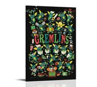 GremlinsImpression sur toile imperméable et résistante aux taches, convient à tout style décoratif de chambre à coucher, salon, bureau, style cadre, 40 x 60 cm
