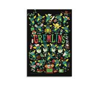GremlinsImpression sur toile imperméable et résistante aux taches, convient à tout style décoratif de chambre à coucher, salon, bureau, style sans cadre, 30 x 45 cm