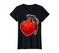 Grenade à Main Love Bomb Heart T-Shirt Graphique avec Valeur