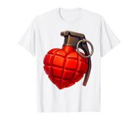 Grenade à Main Love Bomb Heart T-Shirt Graphique avec Valeur