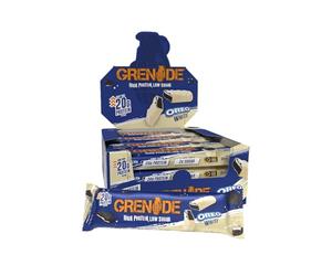 Grenade Barre Protéinée - OREO White, 12 x 60 g | Riche en Protéines, Pauvre en Sucre, Plus de 21 g de Protein par Barre