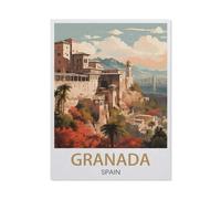 Grenade, Espagne，Puzzle 1000 Pièces Puzzle pour Adultes Puzzle Coloré 1000 Pièces Adultes, Puzzles Classiques Puzzle en Bois 1000 Pièces（75x50cm）-T80