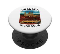 Grenade Nicaragua Cathédrale Coloniale Voyage 505 Leon Torogoz PopSockets PopGrip Adhésif