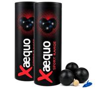 GRENADINE BOUTIQUE 3 Boules De Pétanque Noires - Modèle Loisir Compétition - Triplette avec Étui, Cochonnet Bois Et Fil De Mesure - pour Amateurs Et Professionnels (Lot de 2)