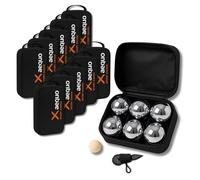 GRENADINE BOUTIQUE Boule De Petanque - Set Complet 6 Boules Acier Chrome avec Cochonnets Bois Et Mesureurs - Sacoche Pétanque Incluse - Jeu De Boules Petanque Extérieur Et Intérieur (Lot de 10)
