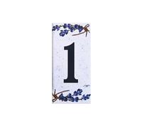 Grenadine Boutique chiffres de porte en céramique décoration lavande dimensions 11 x 5,5 cm Bagno (chiffre 1)