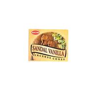 Grenadine Boutique - Hem Encens Cônes Boisés - 1 Boîte de 10 cônes Santal/Vanille