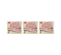 Grenadine Boutique - Hem Encens Cônes - Lot de 3 Boîtes de 10 cônes Musc Blanc