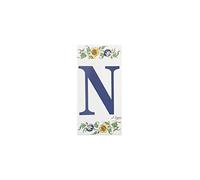 Grenadine Boutique - Lettre de Porte Alphabet en Céramique Thème Moustier - Lettre N