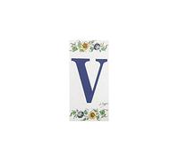 Grenadine Boutique - Lettre de Porte Alphabet en Céramique Thème Moustier - Lettre V