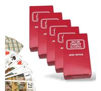 GRENADINE BOUTIQUE Lot de 5 Jeux de Tarot 78 Cartes Plastifiées avec Notice - Tarot Français Traditionnel - Idéal Famille, Clubs et Associations