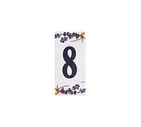 Grenadine Boutique - Numéro de Porte Chiffre en Céramique Thème Lavande - Numéro 8