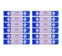 Grenadine Boutique - SATYA Encens Bâtonnets Méditation et Relaxation - Lot de 12 Boîtes de 15g Karma