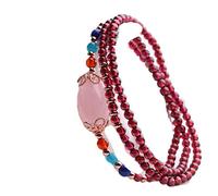 Grenat Rouge vin Naturel, Cristal Rose, calcédoine Tricolore, Mode Sauvage, Multi-Cercles, Accessoires Bijoux pour Femmes