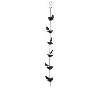 Grendly Chaîne de pluie mobile avec oiseaux sur tasses pour extérieur, gouttières, descentes de descente, chaîne de pluie pour la maison, 9 x 7 x 100 cm