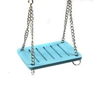 Grendly Jouet pour hamster - Balançoire en bois - Accessoires - Souris - Bleu