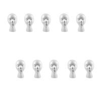 Grendly Lot de 10 têtes de mannequin en mousse féminine (polystyrène) - 27,5 x 52 cm - Pour casquettes, écouteurs, accessoires pour cheveux et perruques, femmes