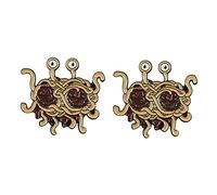 Grendly Lot de 2 épingles en émail FSM - Broche amusante - Pour jeans, chemise, manteau - En métal, Métal