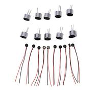 Grendly Lot de 20 mini condensateurs électret pour PC, , MP3, MP4, 10 pièces 9,7 x 7 mm et 10 pièces 4 x 2 mm