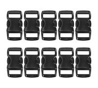 Grenhaven 10 Pcs Mini Plastique Boucles pour Sangles 10mm, Fermoirs à Clic 29x15x5mm, Attaches à Clip pour Colliers de Chien ou de Chat, Bracelets en Paracorde, Sangles de Sac à Dos, Noir