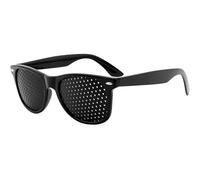 Grenhaven Lunettes à Grille, Verres Sténopéïques, Lunettes de Repos à Sténopé, Lunettes à Trous avec des Branches Pliables, noir